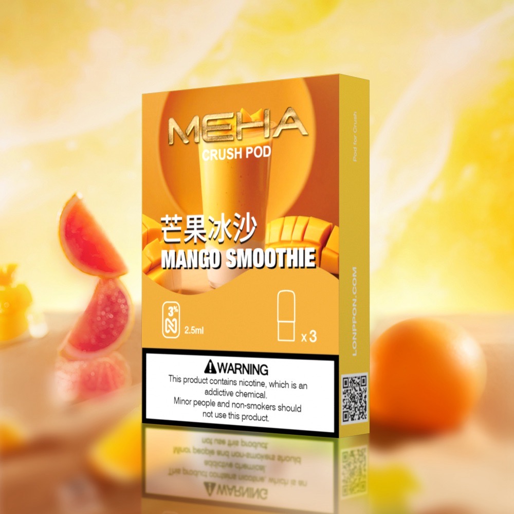 MEHA五代煙彈Meha Crush系列｜MEHA經芒果冰沙糖果 (一盒三顆)